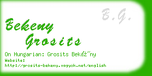 bekeny grosits business card